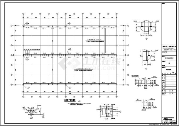 某地21米2连跨单层轻型门式钢架厂房结构施工图-图二