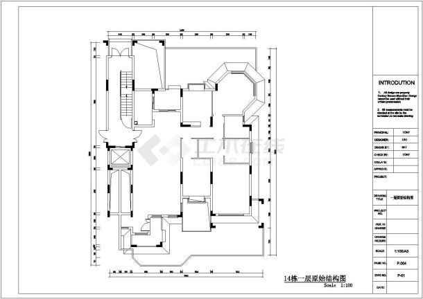东南亚风格别墅施工及设计方案全套CAD图纸-图一