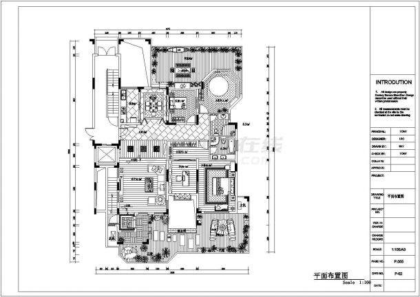 东南亚风格别墅施工及设计方案全套CAD图纸-图二