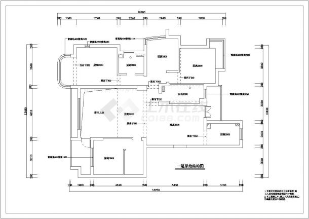 复式楼装修施工及设计方案全套CAD图纸-图一