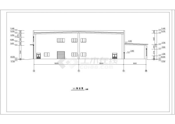 某地完整的厂房办公楼方案CAD设计施工图-图一