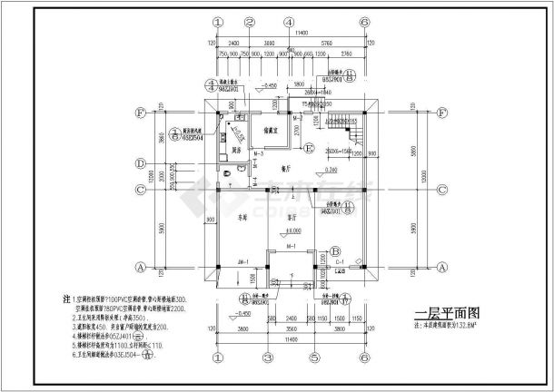 某三层小私房建筑和结构设计施工图-图二