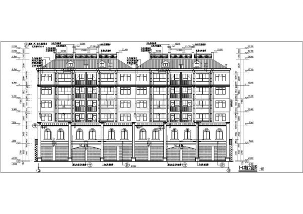 6层砖混结构商业住宅楼建筑方案设计图-图一