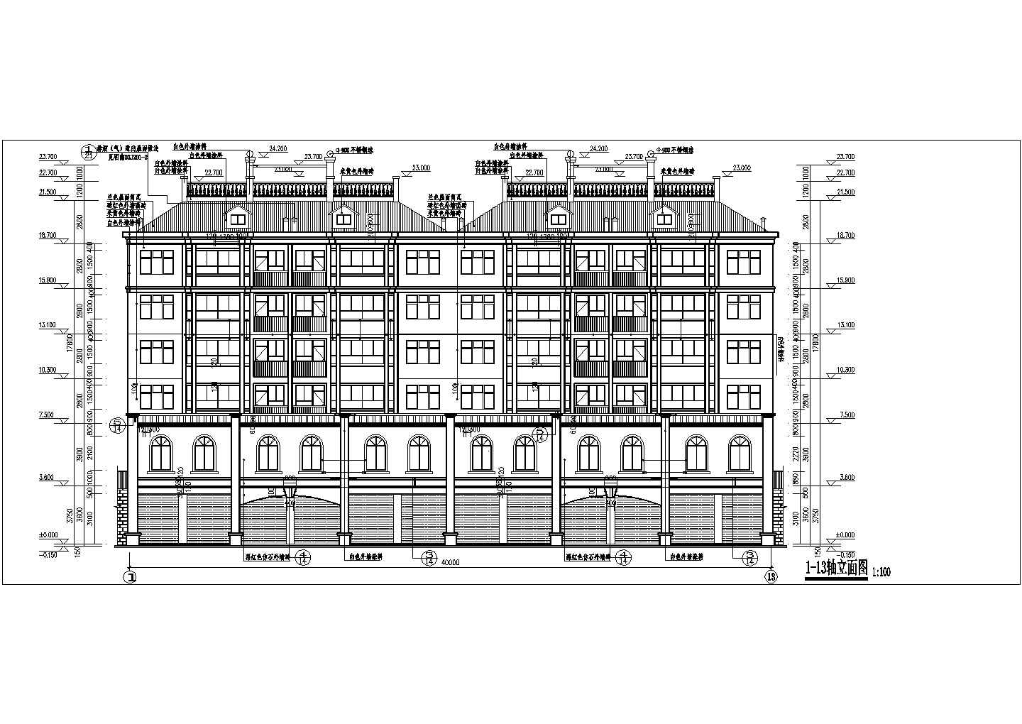 6层砖混结构商业住宅楼建筑方案设计图