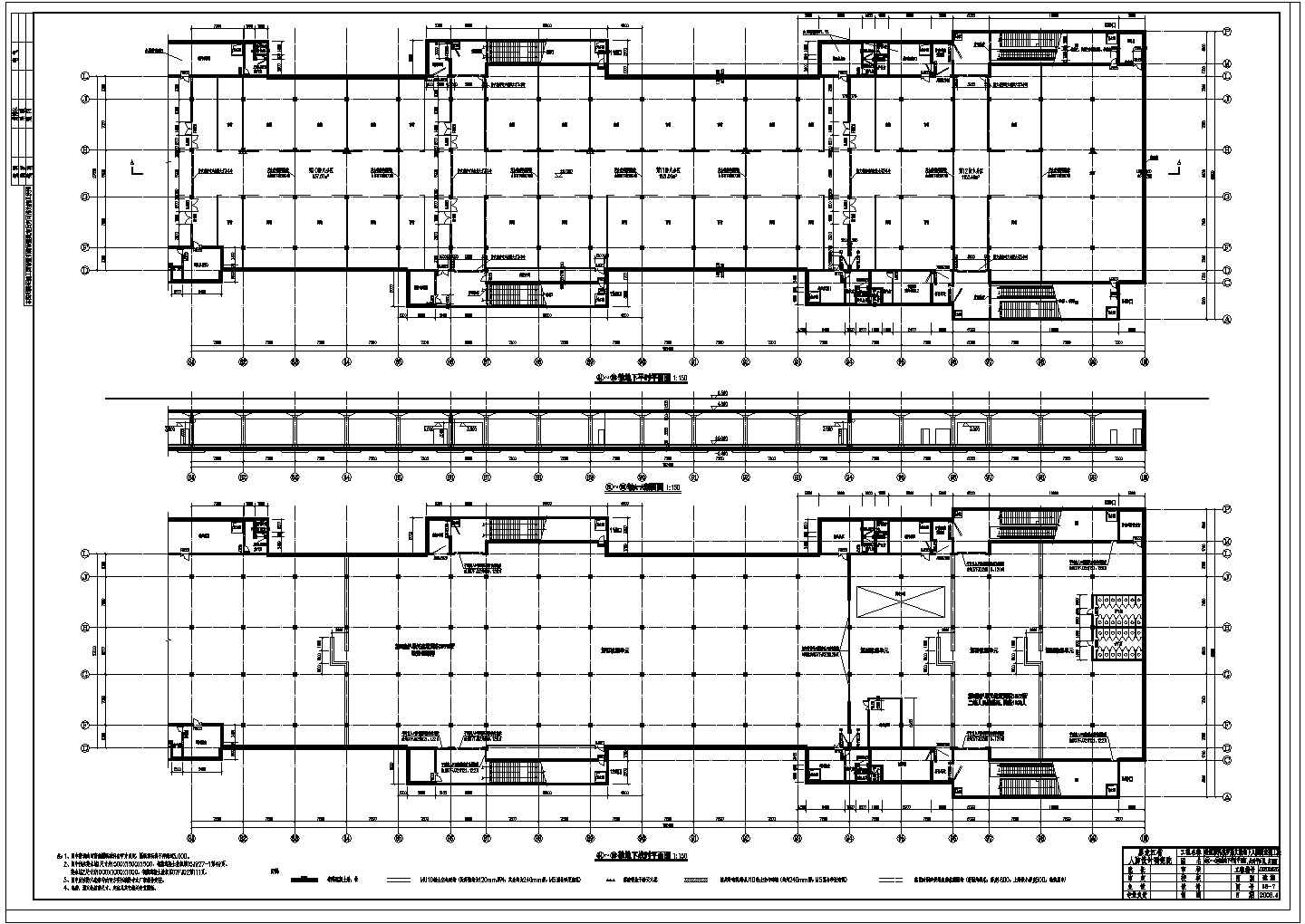 某地区711.7X40米框架结构地下人防工程建筑平面布置图