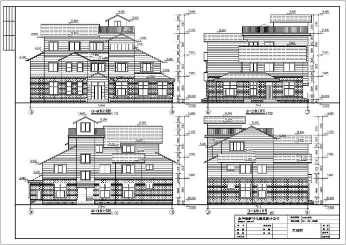 浙江三层框架结构别墅建设计方案图_图1