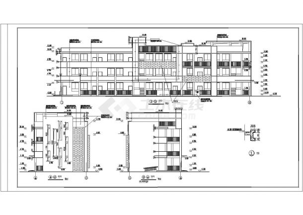 某地3层混凝土框架结构办公室建筑施工图纸-图一