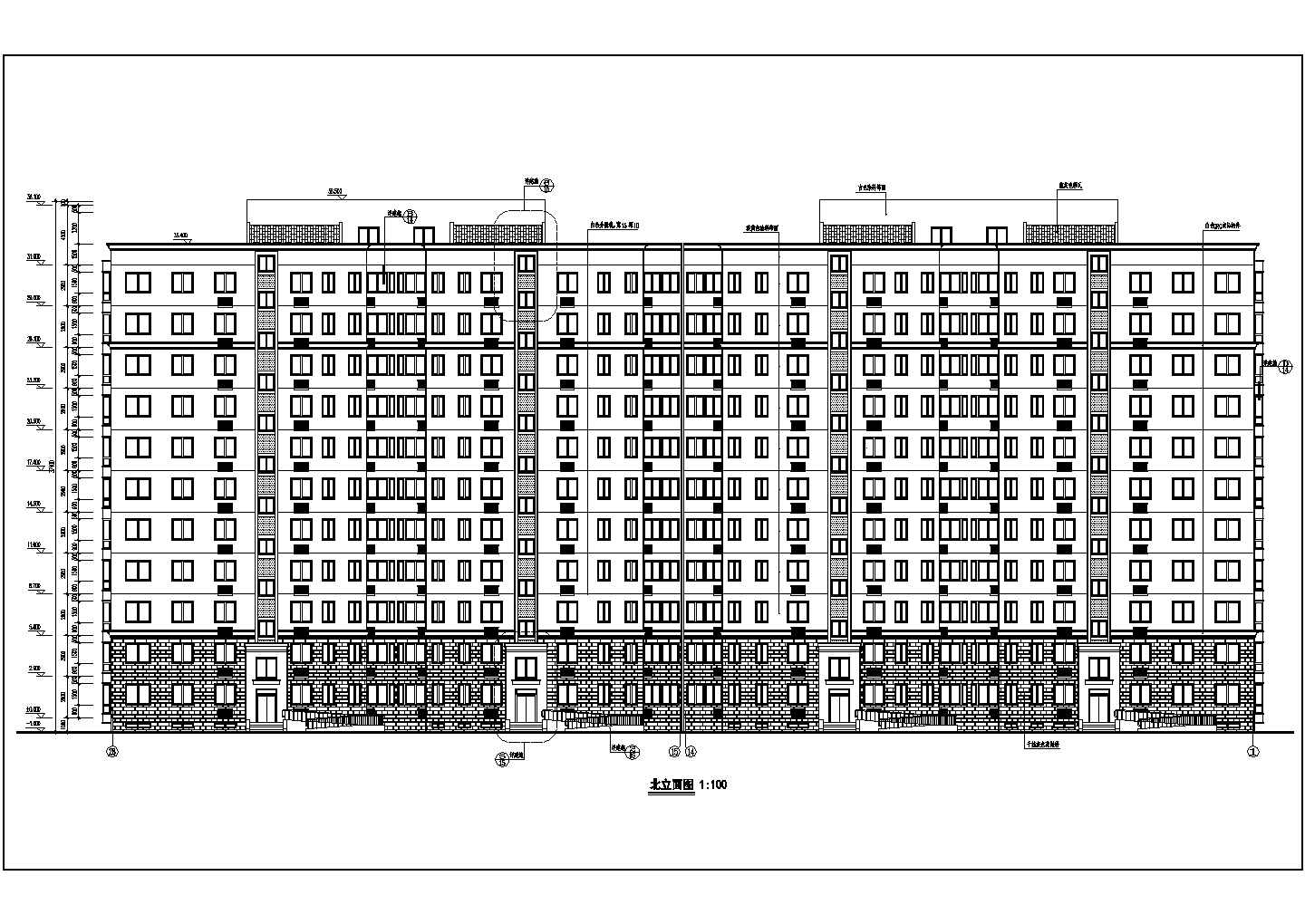 燕郊十一层剪力墙结构住宅建筑设计施工图