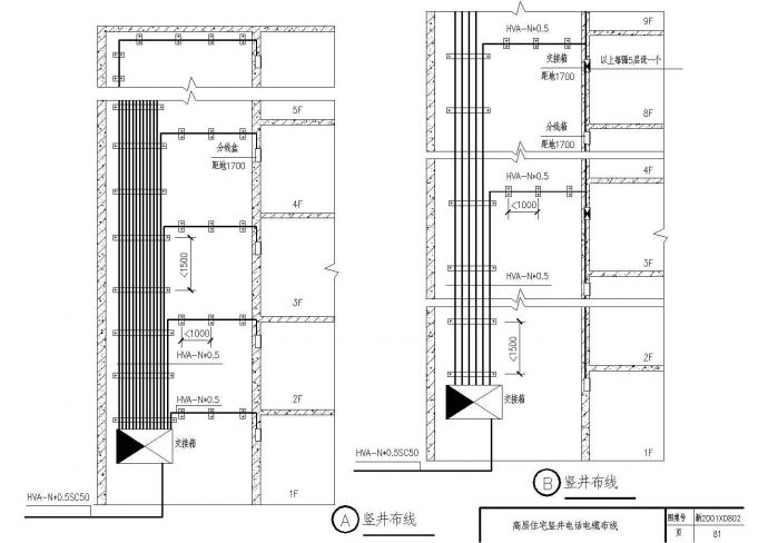 2001XD802住宅电气cad施工平面图纸全套方案_图1