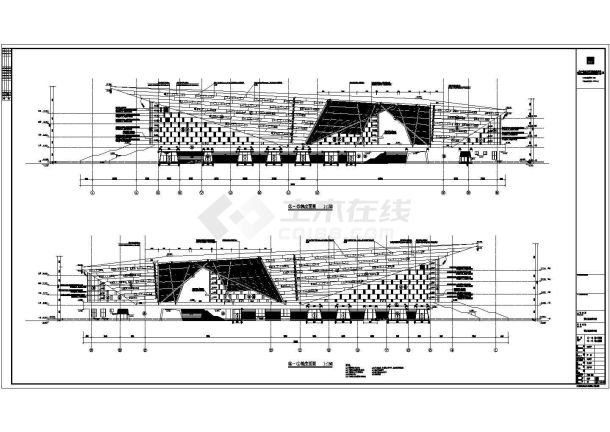 都江堰5层混合结构体育馆建筑方案图-图一