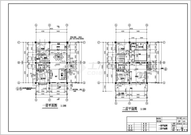 某地四层框架结构别墅建筑设计方案图纸-图二