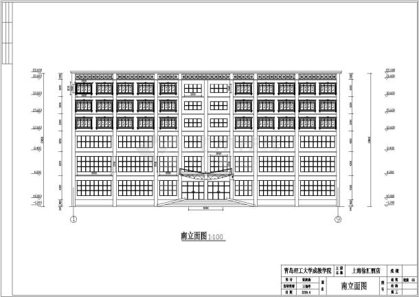 某六层框架结构酒店建筑毕业设计图-图一