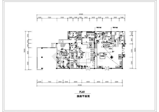 绿洲会所全套具体电气设计施工CAD图-图二