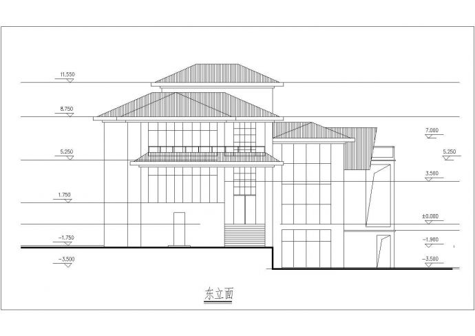 三层框架结构坡屋顶别墅建筑方案图（含效果图及3D模型）_图1