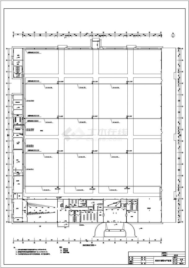 某地区大型厂房全套电气施工详细设计图纸-图一