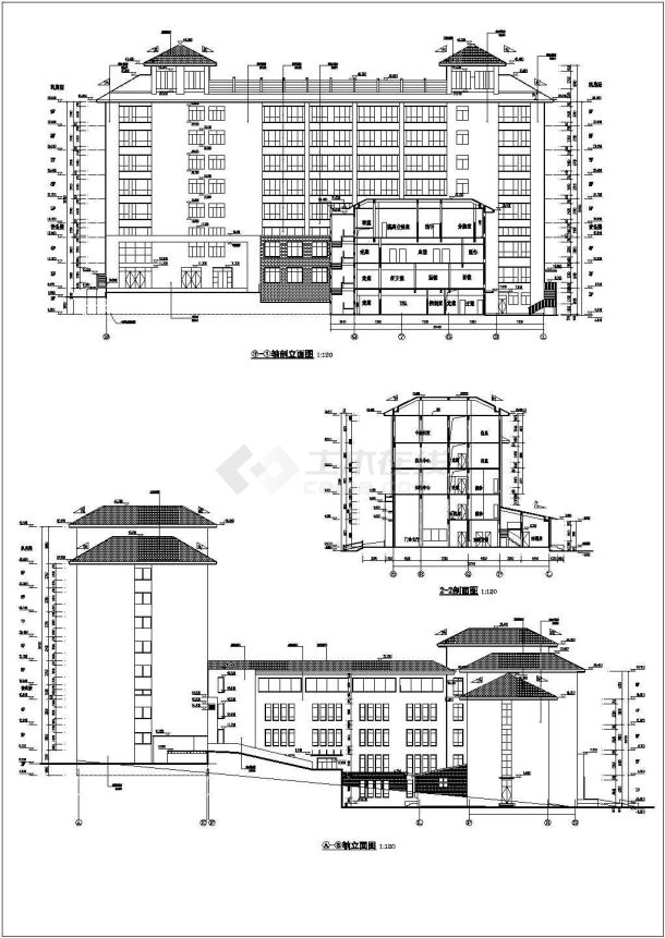 某县9层混凝土框架剪力墙结构医院综合楼建筑施工图纸-图一