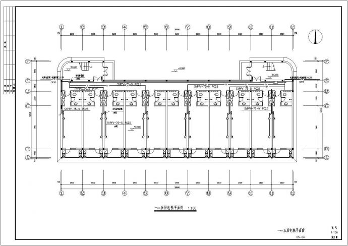 某地区服装生产车间电气设计CAD图_图1