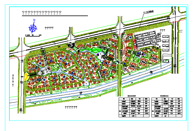 某地小型别墅区规划建筑cad总图（节点详细）_图1