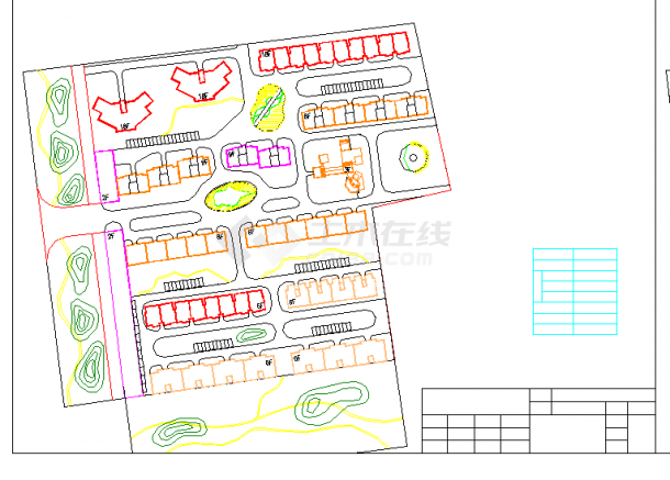 某地小区规划建筑方案图（共2张）-图一