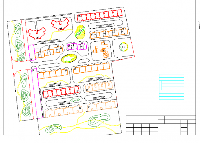某地小区规划建筑方案图（共2张）_图1