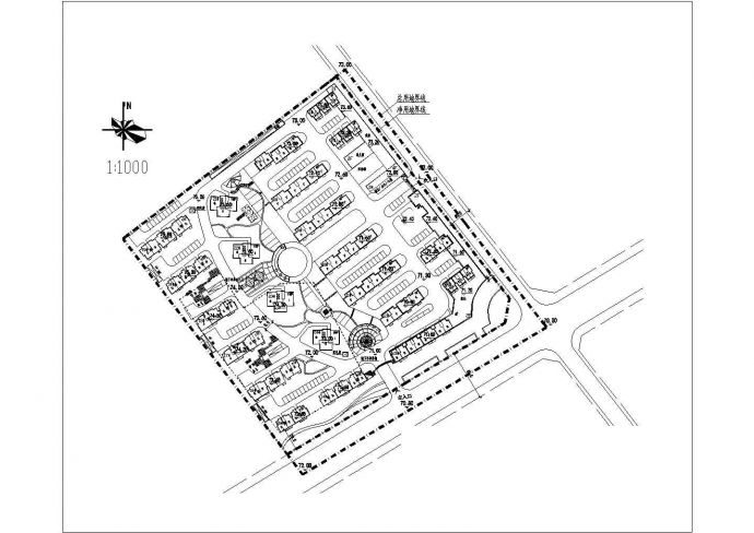 某城市住宅小区总平面规划设计方案图_图1