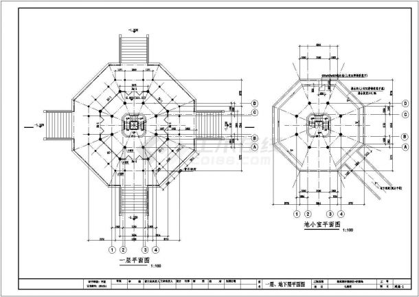 某地七层框架结构仿古宝塔建筑设计施工图-图二