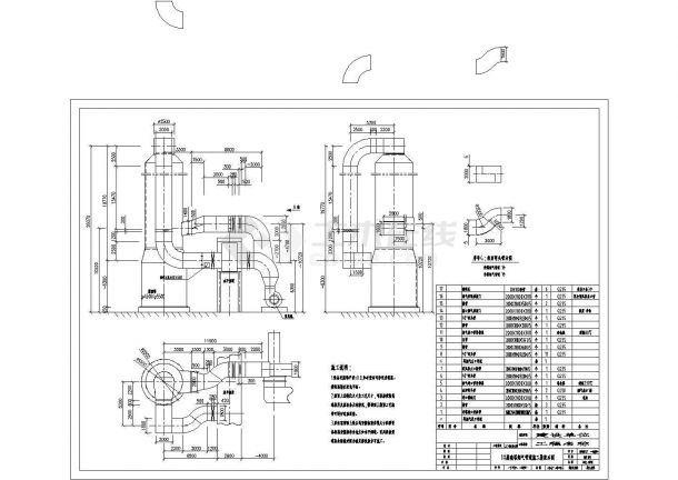 某公司自主设计烟道施工说明全套图纸-图一