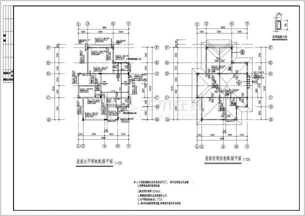 某区欧式别墅建筑结构施工图（共9张）-图二