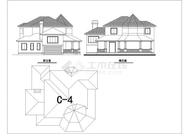 三套别墅建筑设计方案图（共6张）-图二