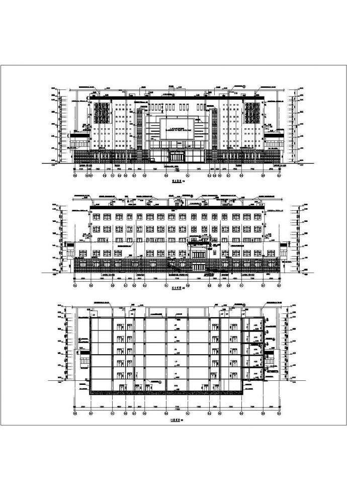 5层框架结构大学图书馆建筑设计方案图_图1