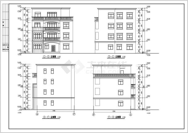 某市区私宅建筑设计图纸（共6张）-图一