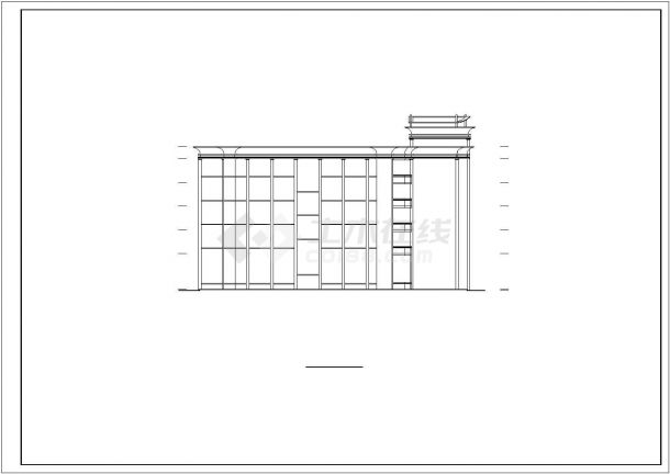 某地五层框架结构体艺教学楼建筑设计施工图纸-图二