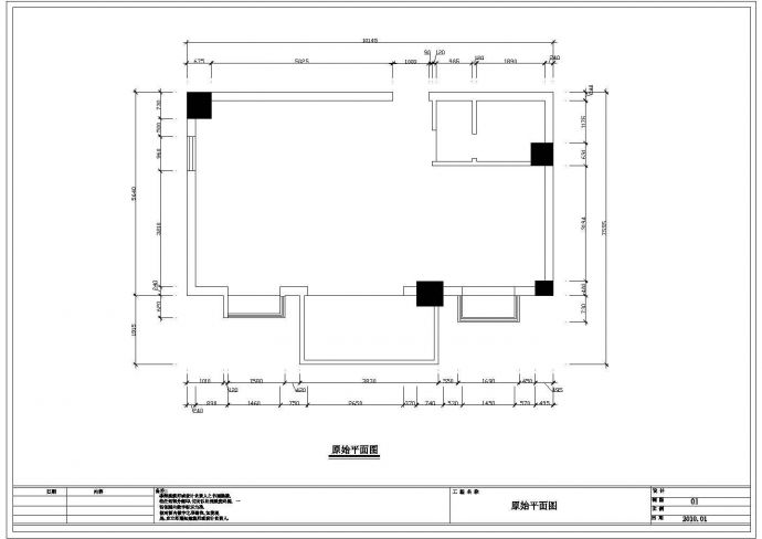 小户型室内装修设计施工cad图纸_图1