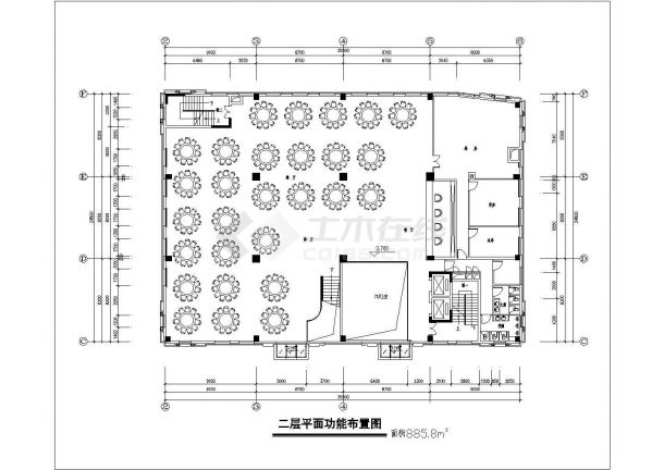 广州某酒店建筑施工和设计CAD平面图-图二