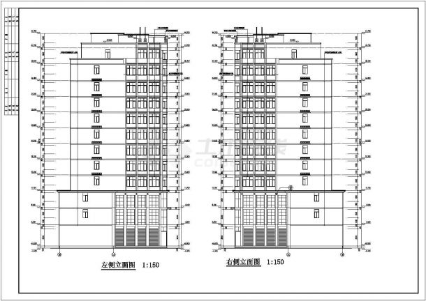某市12层混凝土框架结构办公楼建筑施工图纸-图二