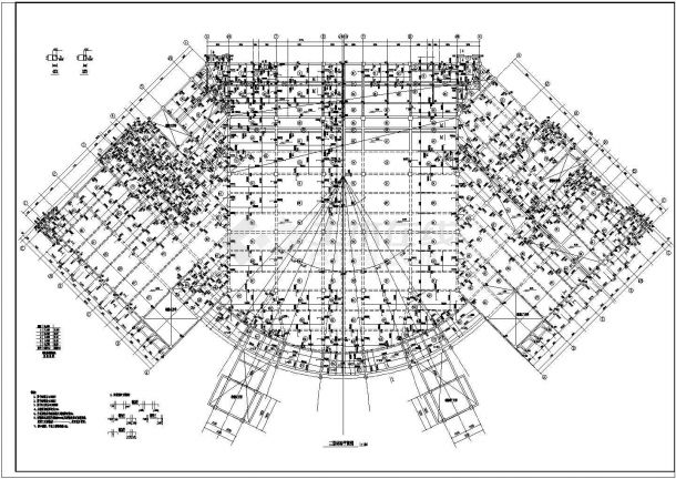 框架结构学校食堂建筑结构图纸（共24张）-图一