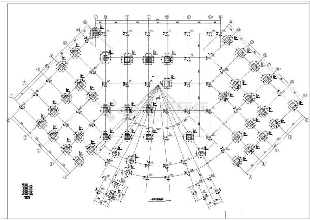 框架结构学校食堂建筑结构图纸（共24张）-图二
