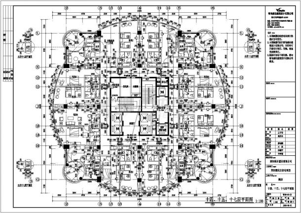 某地21层框架核心筒结构建筑设计方案图-图二