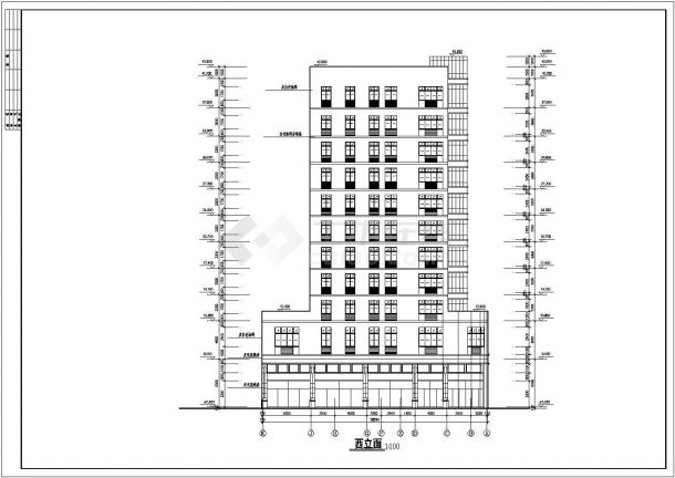 某地11层框架结构综合办公楼建筑设计方案图-图二