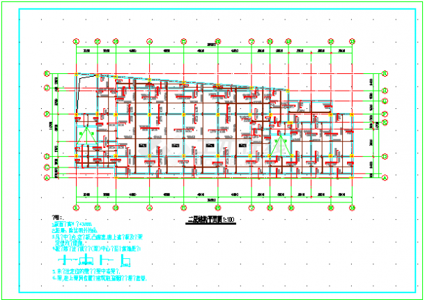 某4层框架结构幼儿园建筑结构图（共21张）-图二