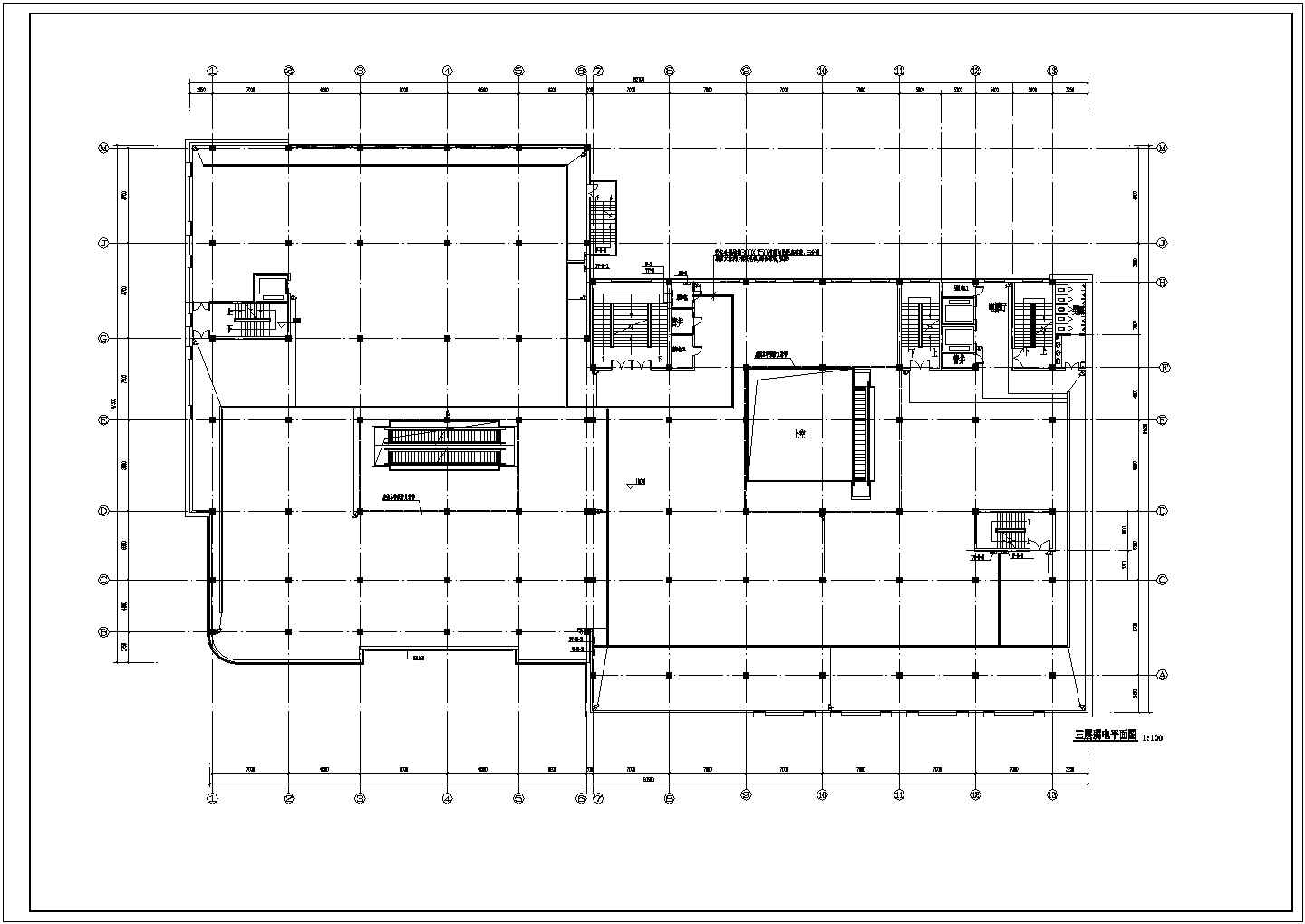 一栋六层的商业楼电气设计全套施工图