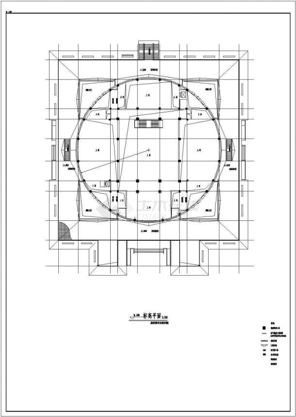 某地小型博物馆建筑CAD设计图纸-图二