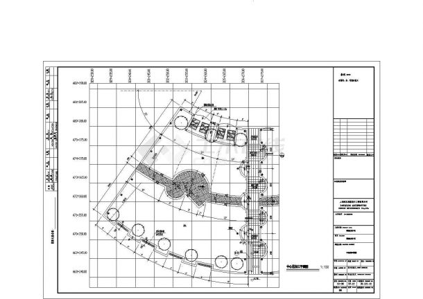 某地挡土景墙园林CAD设计施工图（含图片）-图二