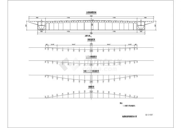 浦东运河桥主桥钢结构安装工程施工组织设计cad详细图-图一