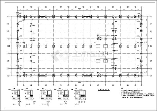 某钢结构厂房建筑设计施工图（包含结构设计）-图一