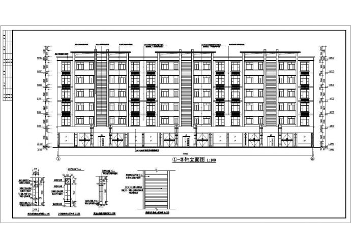某地6层框架结构多层商住楼建筑设计扩初图_图1
