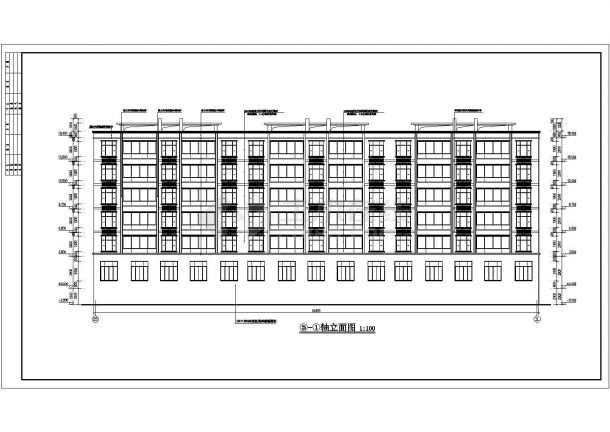 某地6层框架结构多层商住楼建筑设计扩初图-图二