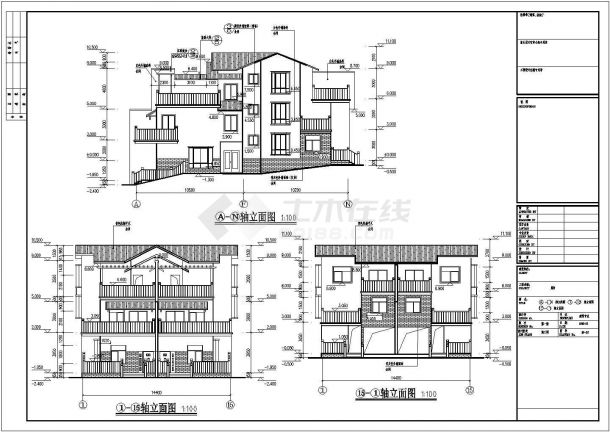 某地3层框架结构独栋别墅建筑方案设计-图一