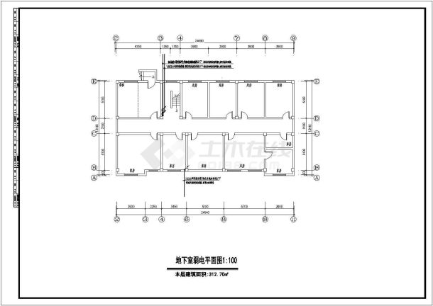 一栋三层的派出所办公楼电气设计施工图-图一