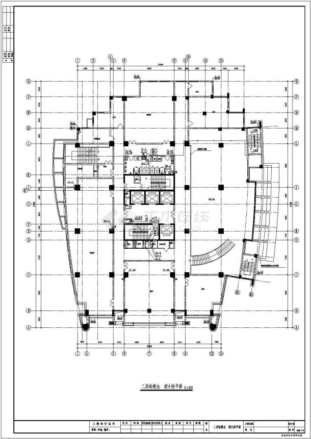 北方某高层办公大楼建筑设计cad平立剖面图-图二